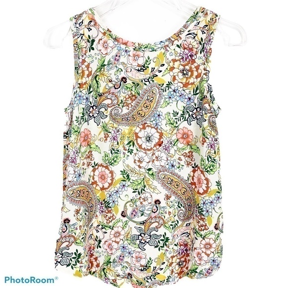 𝅺PHILOSOPHY Floral & Paisley Sleeveless Top NWT XS - Picture 2 of 7